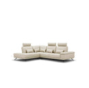 SOFA SECCIONAL ESTACIONARIO CON FRENTE DE PIEL CREMA