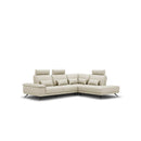 SOFA SECCIONAL ESTACIONARIO CON FRENTE DE PIEL CREMA