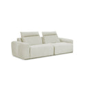 SOFA ESTACIONARIO DE TRES ASIENTOS EN TELA BLANCA