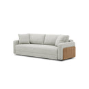 SOFA CAMA EN TELA GRIS CLARO