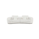 SOFA ESTACIONARIO DE 4 ASIENTOS EN TELA BLANCA