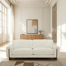 SOFA ESTACIONARIO DE DOS ASIENTOS EN TELA BLANCA