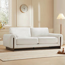 SOFA ESTACIONARIO DE DOS ASIENTOS EN TELA BLANCA