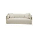 SOFA ESTACIONARIO DE TRES ASIENTOS EN TELA BEIGE