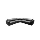 SOFA SECCIONAL RECLINABLE ELECTRICO CON FRENTE DE PIEL NEGRA
