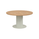 MESA DE COMEDOR DE EXTERIOR TOPE ACABADO DE MADERA Y BASE BEIGE