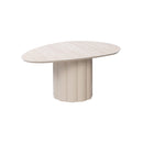 MESA DE CENTRO DE EXTERIOR LOTUS, BEIGE Y TOPE:TRAVERTINO ROMANO