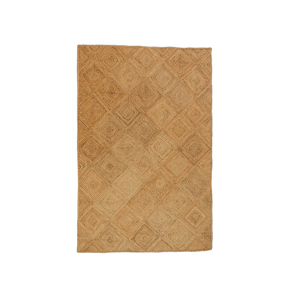 HANDMADE JUTE AND JUTE, BRAIDED, SQUARE PATCH DURRIE