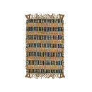 JUTE AND JUTE, BRAIDED, PANJA WEAVE DURRIE WITH FRINGES