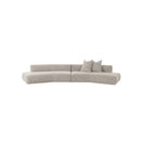 SOFA SECCIONAL ESTACIONARIO EN TELA TEXTURIZADA BEIGE MARRON