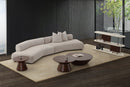 SOFA SECCIONAL ESTACIONARIO EN TELA TEXTURIZADA BEIGE MARRON