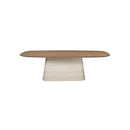MESA DE COMEDOR TOPE ACABADO DE MADERA CON BASE ESTILO MARMOL