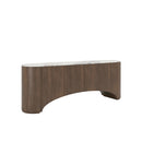 CREDENZA TOPE ESTILO MARMOL Y ACABADO DE MADERA CON PATAS DORADAS