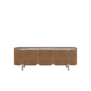 CREDENZA TOPE ESTILO MARMOL Y ACABADO DE MADERA CON PATAS DORADAS
