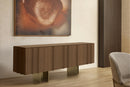 CREDENZA TOPE ACABADO DE MADERA Y PATAS DORADAS