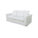 SOFA ESTACIONARIO KENT DE 2.5 ASIENTOS EN TELA BLANCA