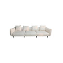 SOFA ESTACIONARIO DE TRES ASIENTOS EN TELA BLANCA