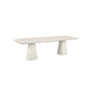 MESA DE COMEDOR CON TOPE DE CERAMICA BEIGE Y BASE BEIGE
