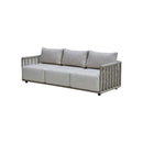SOFA DE EXTERIOR DE TRES ASIENTOS EN TELA Y CUERDA BEIGE