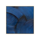 HANDPAINTED  BLUE WALL PANEL WITH WOOD FRAME