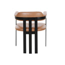 SILLA DE COMEDOR NEGRA CON FRENTE DE PIEL MARRON
