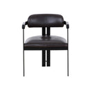 SILLA DE COMEDOR CON FRENTE DE PIEL NEGRA