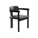 SILLA DE COMEDOR CON FRENTE DE PIEL NEGRA