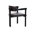 SILLA DE COMEDOR CON FRENTE DE PIEL NEGRA