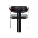 SILLA DE COMEDOR CON FRENTE DE PIEL NEGRA