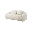 SOFA ESTACIONARIO DE DOS ASIENTOS EN TELA BLANCA