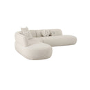 SOFA SECCIONAL ESTACIONARIO EN TELA BLANCA