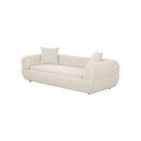 SOFA ESTACIONARIO DE TRES ASIENTOS EN TELA BEIGE