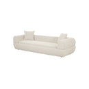 SOFA ESTACIONARIO DE CUATRO ASIENTOS EN TELA BEIGE