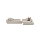 SOFA SECCIONAL ESTACIONARIO EN TELA BEIGE