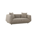 SOFA ESTACIONARIO DE DOS ASIENTOS EN TELA MARRON