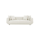 SOFA ESTACIONARIO DE CUATRO ASIENTOS EN TELA CREMA