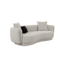 SOFA ESTACIONARIO DE DOS ASIENTOS EN TELA TEXTURIZADA GRIS