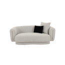SOFA ESTACIONARIO DE DOS ASIENTOS EN TELA TEXTURIZADA GRIS