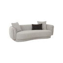 SOFA ESTACIONARIO DE TRES ASIENTOS EN TELA TEXTURIZADA GRIS