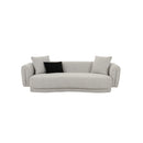 SOFA ESTACIONARIO DE TRES ASIENTOS EN TELA TEXTURIZADA GRIS