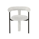 SILLA DE COMEDOR EN TELA TEXTURIZADA GRIS Y BLANCO
