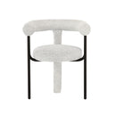 SILLA DE COMEDOR EN TELA TEXTURIZADA GRIS Y BLANCO