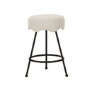 TABURETE DE BAR EN TELA BEIGE Y PATAS NEGRAS