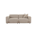 SOFA ESTACIONARIO DE DOS ASIENTOS EN TELA BEIGE