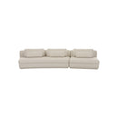 SOFA SECCIONAL ESTACIONARIO EN TELA BLANCA