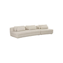SOFA SECCIONAL ESTACIONARIO EN TELA BLANCA