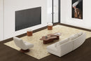 SOFA SECCIONAL ESTACIONARIO EN TELA BLANCA
