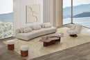 SOFA SECCIONAL ESTACIONARIO EN TELA BLANCA