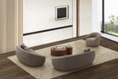 SOFA ESTACIONARIO DE DOS ASIENTOS EN TELA MARRON