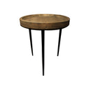 ***MESA LATERAL EN MADERA DE ACABADO NATURAL Y PATAS NEGRAS